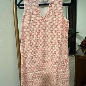 Sleeveless Pink Patterned Shift Dress